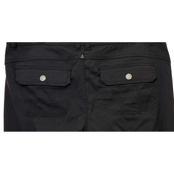 PRANA Black Halle Straight Leg Mid Rise Pants Roll Up Outdoor Hiking 10 Short - Picture 8 of 11